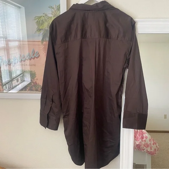 Madewell Y-Neck Relaxed Shirtdress in Dark Carob - Picture 8 of 8